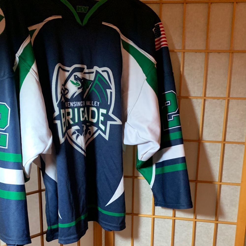 Kids Hockey Jersey - Blue and Green